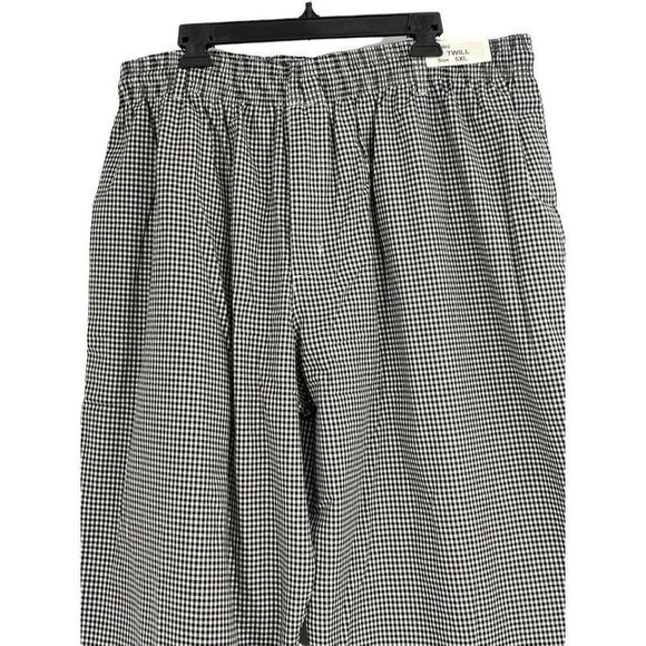 Mens New Chef Pants Black Check 5XL Pull On Elastic Waist NWT 1571 Uniform - Picture 2 of 10